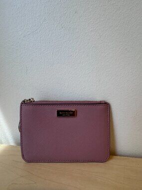 Kate Spade Dusty Pink Card Holder Key Ring – Gold Accent 🔥